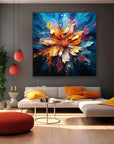 Multicolor Blooming Burst - Textured Abstract Floral Oil Painting On Canvas - Artwallpainting