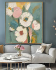 Multicolor Blooming Grace Abstract Flowers-Abstract Soft Color Bouquet Texture Wall Art - Artwallpainting