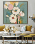 Multicolor Blooming Grace Abstract Flowers-Abstract Soft Color Bouquet Texture Wall Art - Artwallpainting