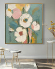 Multicolor Blooming Grace Abstract Flowers-Abstract Soft Color Bouquet Texture Wall Art - Artwallpainting