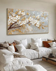 Multicolor Blossom-Modern Romantic Gold Foil Flower Texture Wall Art - Artwallpainting