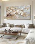Multicolor Blossom-Modern Romantic Gold Foil Flower Texture Wall Art - Artwallpainting