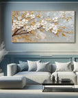 Multicolor Blossom-Modern Romantic Gold Foil Flower Texture Wall Art - Artwallpainting