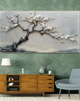 Multicolor Blossoms In Serenity-Modern Interior Design Texture Sculpture Plum Bone Wall Art - Artwallpainting