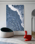 Multicolor Blue Tide Coastal Abstract - Artwallpainting