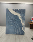 Multicolor Blue Tide Coastal Abstract - Artwallpainting