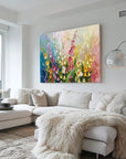 Multicolor Canvas Wall Art Textured Painting - Artwallpainting