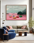 Multicolor Chromatic Drift Abstract Seascape With Vibrant Rock Formations - Artwallpainting