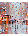 Multicolor City Of Umbrellas Canvas Painting For Home Decoration - Artwallpainting