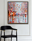 Multicolor City Of Umbrellas Canvas Painting For Home Decoration - Artwallpainting