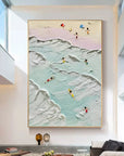 Multicolor Coastal Bliss Textured Beach Artwork - Artwallpainting