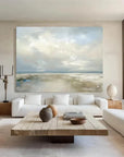 Multicolor Coastal Clouds-Modern Minimalist Calm Ocean And Sky Texture Oil Painting Wall Art - Artwallpainting