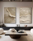 Multicolor Coastal Textures Painting Set Of 2 - Artwallpainting