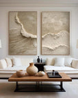 Multicolor Coastal Textures Painting Set Of 2 - Artwallpainting