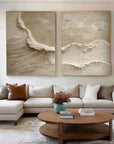Multicolor Coastal Textures Painting Set Of 2 - Artwallpainting