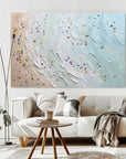 Multicolor Coastal Vibrance Textured Beach View Art - Artwallpainting