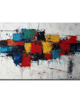 Multicolor Color Surge-Abstract Wall Art Of Hand Drawn Texture And Color Collision - Artwallpainting