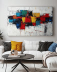 Multicolor Color Surge-Abstract Wall Art Of Hand Drawn Texture And Color Collision - Artwallpainting