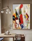 Multicolor Colorful Abstract Textured Oil Painting - Modern Large Canvas Wall Art - Artwallpainting