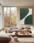 Multicolor Curved Harmony Minimalist Textured Abstract Art - Artwallpainting