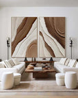 Multicolor Earth Layers Textured Diptych - Artwallpainting