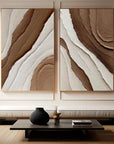 Multicolor Earth Layers Textured Diptych - Artwallpainting