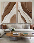 Multicolor Earth Layers Textured Diptych - Artwallpainting