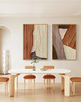 Multicolor Earth Tone Art Canvas Painting For Home Decoration Set Of 2 - Artwallpainting