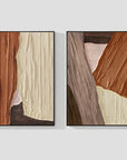 Multicolor Earth Tone Art Canvas Painting For Home Decoration Set Of 2 - Artwallpainting