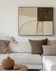Multicolor Earthbound Balance-Minimalist Geometric Arc Block Texture Abstract Wall Art - Artwallpainting