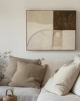 Multicolor Earthbound Balance-Minimalist Geometric Arc Block Texture Abstract Wall Art - Artwallpainting