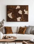 Multicolor Earthen Veins Weave-Modern Living Room Or Bedroom Decoration With Three-Dimensional Irregular Block Abstract Wall Art - Artwallpainting