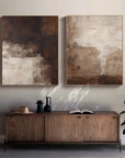 Multicolor Earthy Elegance Abstract Diptych Set Of 2 - Artwallpainting