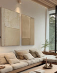 Multicolor Earthy Simplicity Neutral Textured Canvas Duo Set Of 2 - Artwallpainting