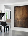 Multicolor Echoes Of Earth - Minimalist Dark Textured Abstract Oil Painting - Artwallpainting