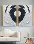 Multicolor Echoing Circles Canvas Painting For Home Decoration Set Of 2 - Artwallpainting