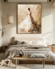 Multicolor Elegant Bride-Modern Hand-Painted Warm And Soft Tone Elegant Portrait Oil Painting Wall Art - Artwallpainting