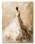 Multicolor Elegant Bride-Modern Hand-Painted Warm And Soft Tone Elegant Portrait Oil Painting Wall Art - Artwallpainting