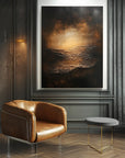 Multicolor Ember Horizon-Modern Abstract Light And Shadow Texture Wall Art - Artwallpainting