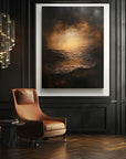 Multicolor Ember Horizon-Modern Abstract Light And Shadow Texture Wall Art - Artwallpainting