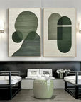 Multicolor Emerald Abstract Duo Set Of 2 - Artwallpainting