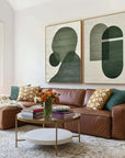 Multicolor Emerald Abstract Duo Set Of 2 - Artwallpainting