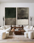 Multicolor Emerald Mist Dual Canvas Set Of 2 - Artwallpainting