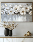 Multicolor Ethereal Blossoms-Modern Hand-Painted Rose Textured Wall Art - Artwallpainting