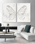 Multicolor Ethereal Butterfly Diptych Set Of 2 - Artwallpainting