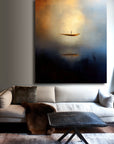 Multicolor Ethereal Voyage-Modern Minimalist Abstract Boat Texture Oil Painting Wall Art - Artwallpainting