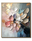 Multicolor Floral Essence-Hand-Painted Texture Colorful Flower Cluster Oil Painting Wall Art - Artwallpainting