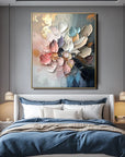 Multicolor Floral Essence-Hand-Painted Texture Colorful Flower Cluster Oil Painting Wall Art - Artwallpainting