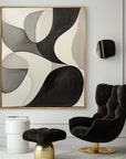 Multicolor Flow Within Minimalist Abstract Curved Shapes Canvas Painting - Artwallpainting