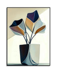 Multicolor Folded Petals-Geometric Abstract Flower Decorative Wall Art - Artwallpainting